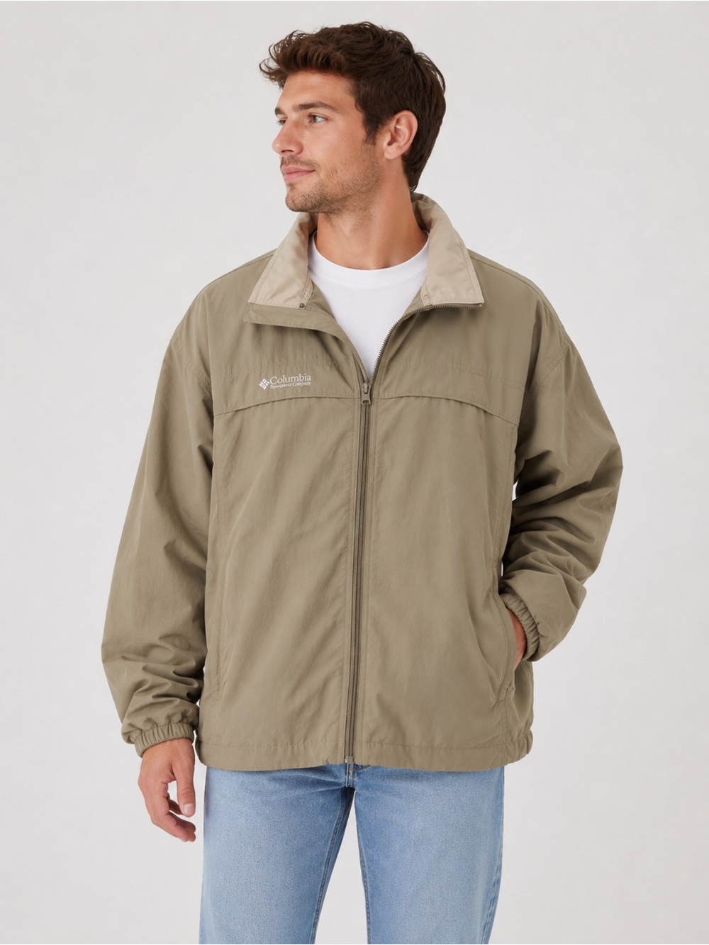 Columbia Men’s Two-Tone Olive Utility Light Weight Jacket